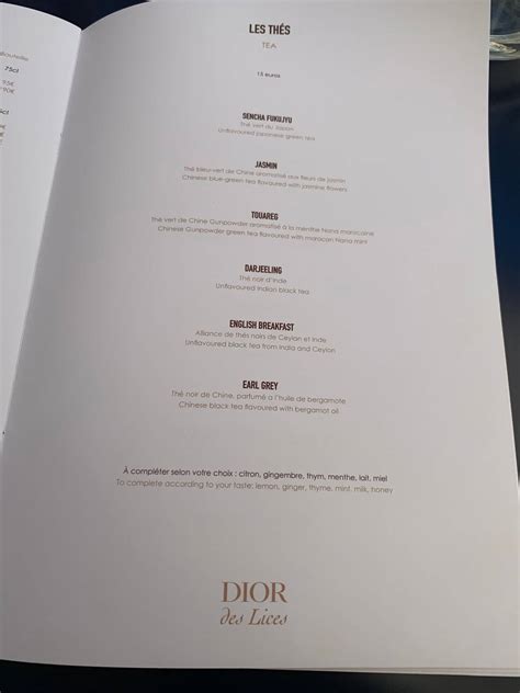 dior les lices menu|dior des lices cafe.